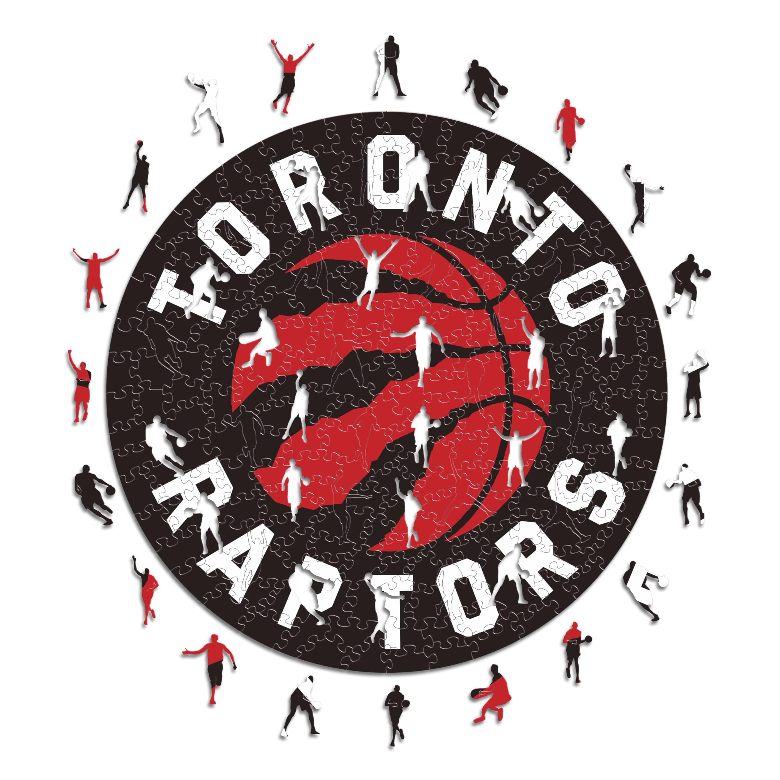 Iconic Puzzles - Toronto Raptors, Logo, Wooden Puzzle officially licensed NBA, 100% sustainable, size L, 500 Pcs