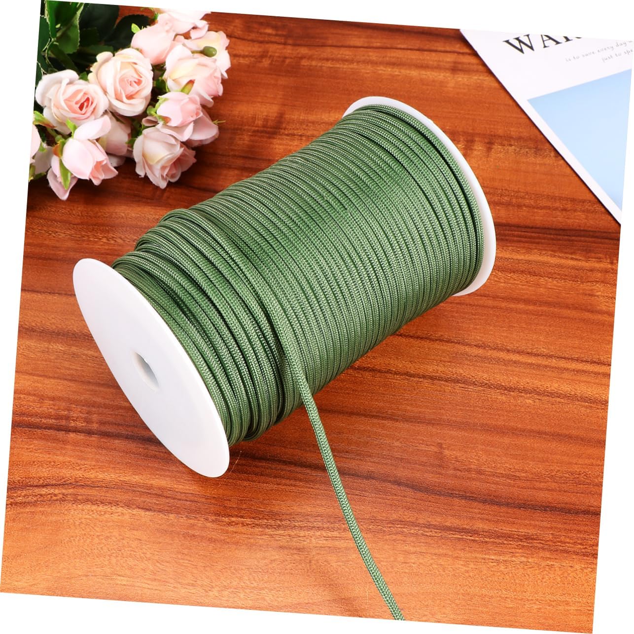 VICASKY 1roll High-Strength Parachute Rope Nine-core Nylon for Camping Tents and Outdoor Use Army Green Clothesline Rope for Versatile Applications