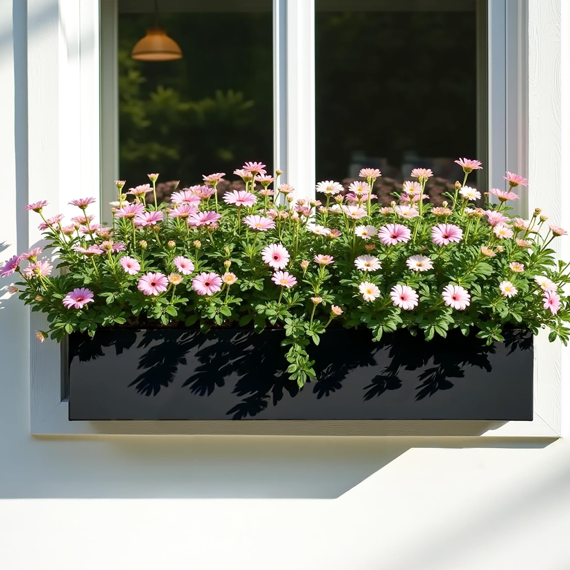 IDEALIST Plant Pots 100cm Black Window Box Planter, Reinforced Stone, 58L