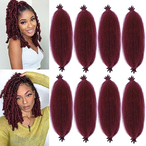 Miniatura 7 de ZRQ 3 paquetes de cabello afro trenzado elástico para rastas suaves desgastadas, cabello trenzado de ganchillo Marley preinflado, 16 pulgadas,