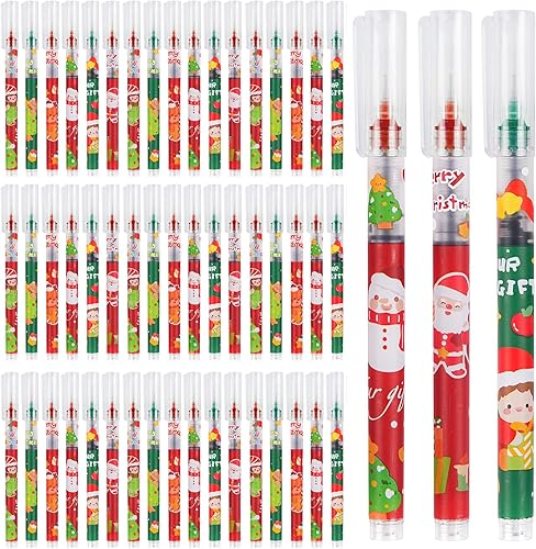 LiYiQ Bolígrafo de tinta de gel de Navidad, bolígrafo novedoso, bolígrafo negro, juego de suministros de oficina para niños y niñas, árbol de