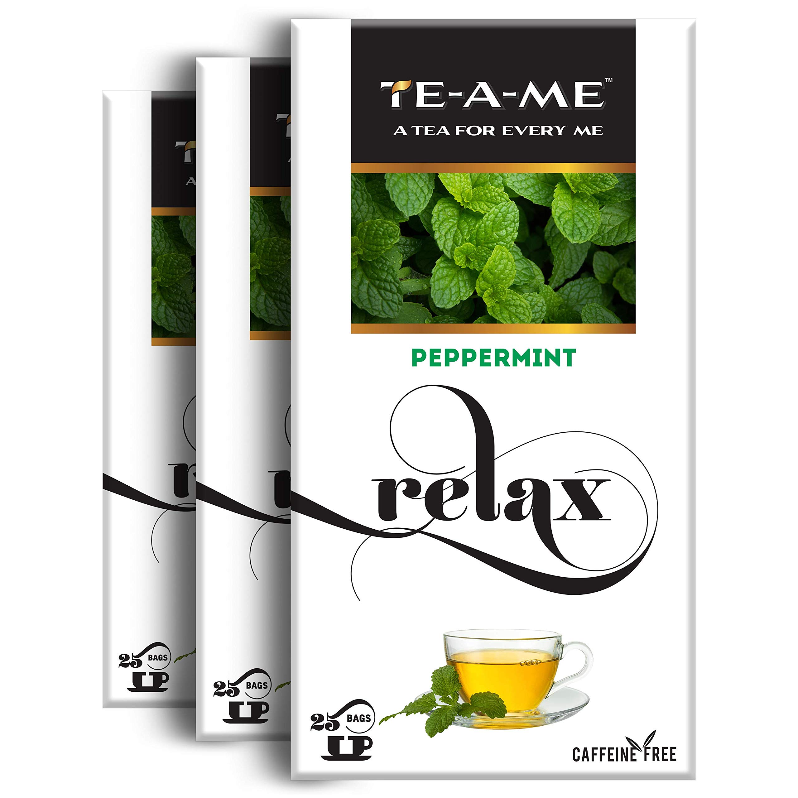TE-A-ME Peppermint Tea Bags, 25 Tea Bags (Pack of 3) | Peppermint Tea Bags | 100% Caffeine-Free | Herbal Tea | Peppermint Green Tea | Herbal Tea Bags | Peppermint Tea | Total 75 Tea Bags (B088HCHV4N) Amazon Price History, Amazon Price Tracker