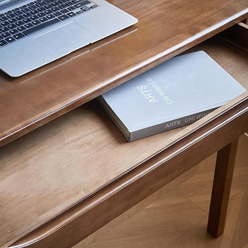 Miniatura 3 de Escritorio de madera maciza de 40 x 24 pulgadas con cajones, escritorio de madera para espacios pequeños, escritorios de oficina en casa para