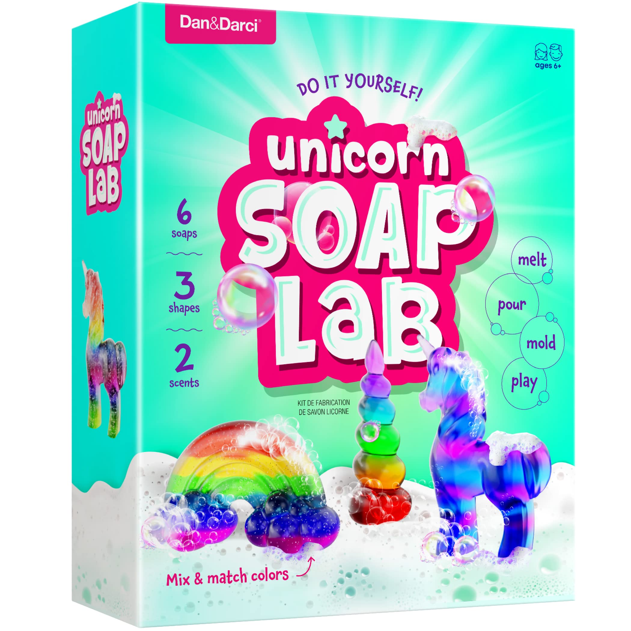 Dan&Darci Unicorn Soap Making Kit - Girls Christmas Crafts DIY Project Age 6+ Year Old Kids - Unicorn Girl Gifts - Science Activity Teenage Gift - Make Your Own Soap - Craft Toys Ages 6 7 8 9 10 11 12Dan&Darci Unicorn Soap Making Kit - Girls Christm…