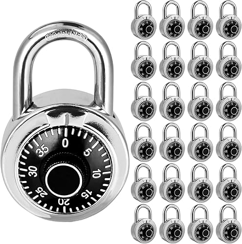 Miniatura 11 de Candado de combinación de 12 unidades, candado de combinación de esfera fija con diferentes combinaciones, 2 pulgadas de ancho. Placa giratoria