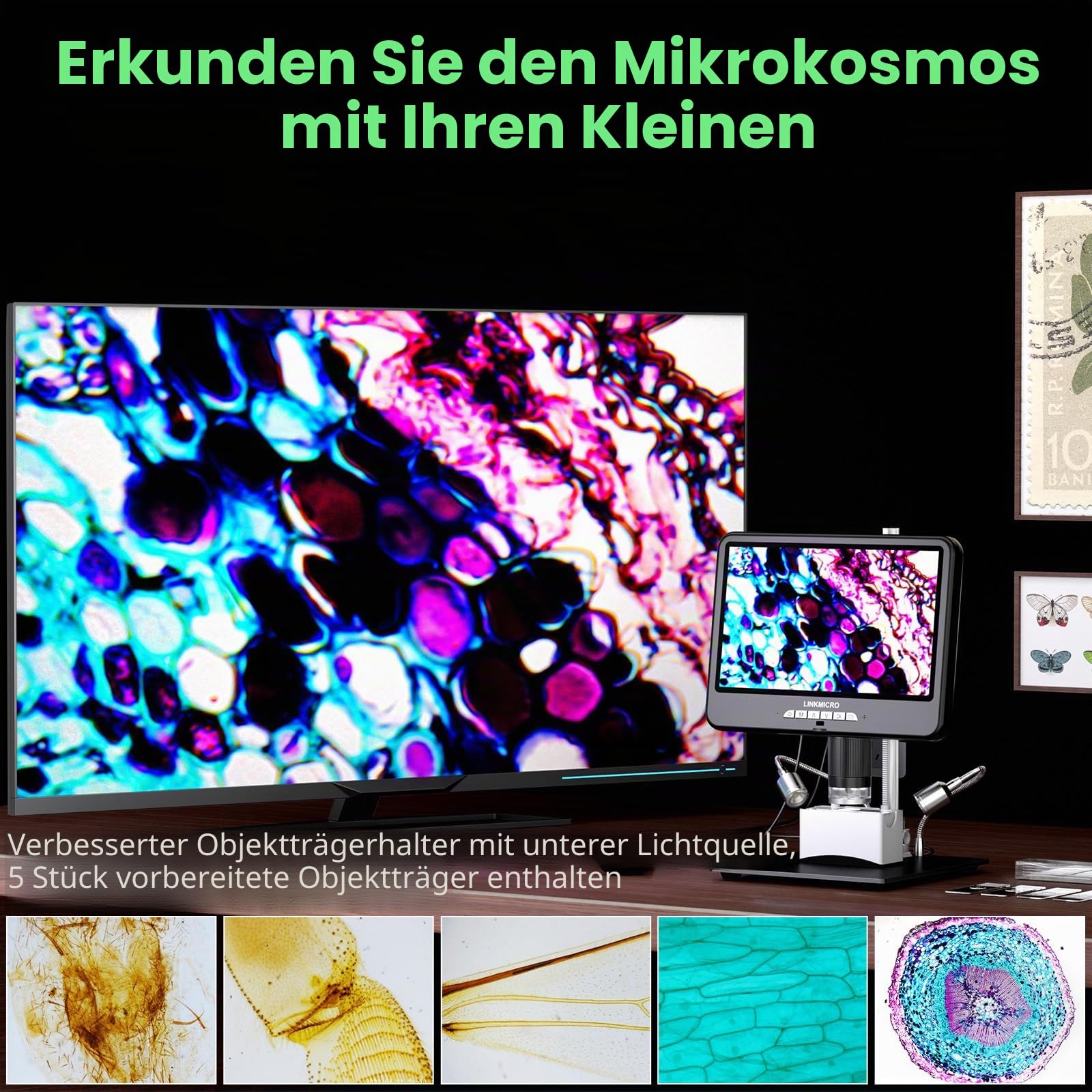 LM210S Digitales Mikroskop 10,1 Zoll 4K Elektronische Reparatur- und Schweißmikroskop mit 64MP Kamera 60FPS HDMI