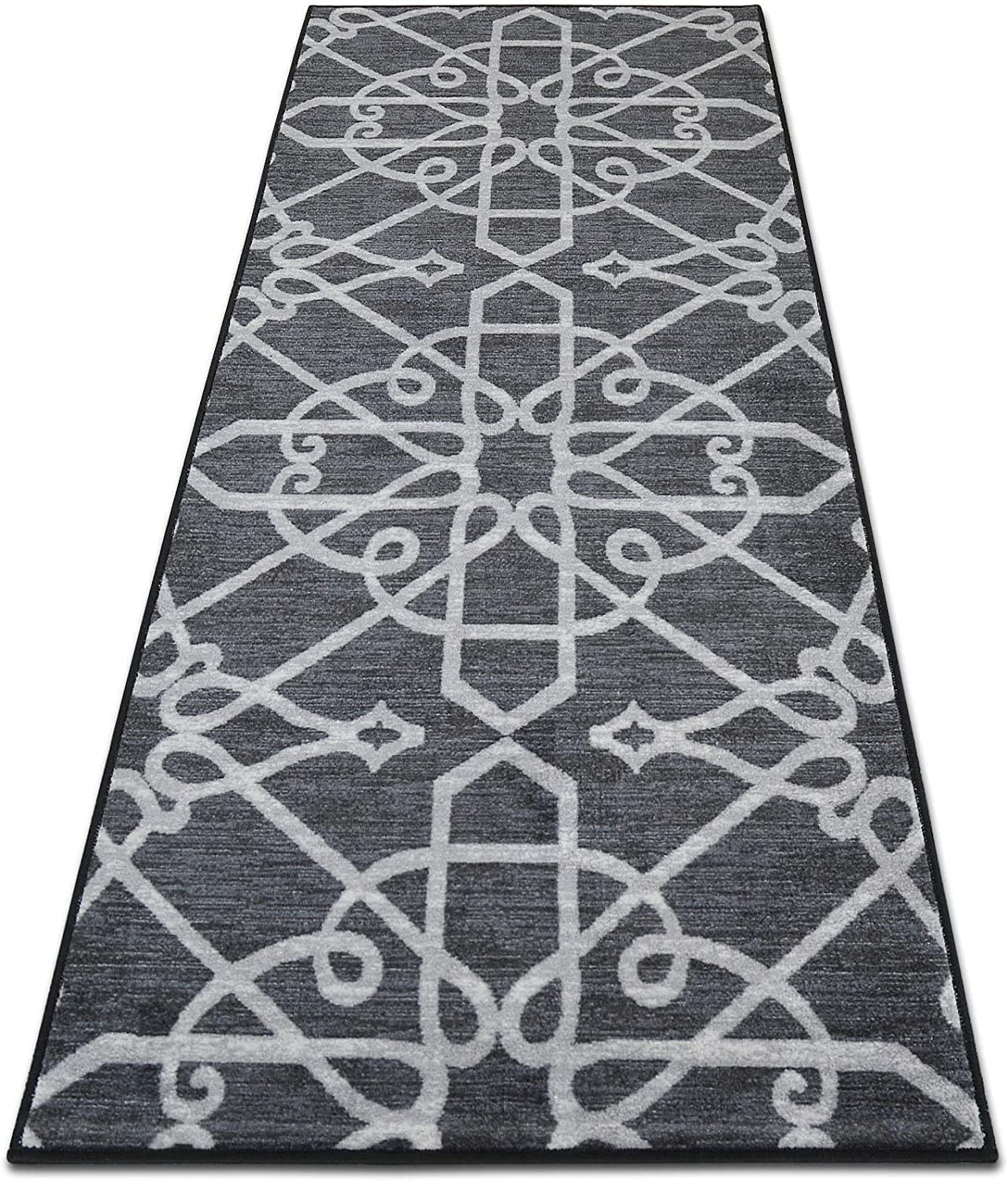 Floordirektdywan, bieżnik, towar sprzedawany na metry, chodnik do salonu, korytarza, kuchni itd. | płaskie runo pętelkowe (Navelli, czarny, 80 x 600 cm)