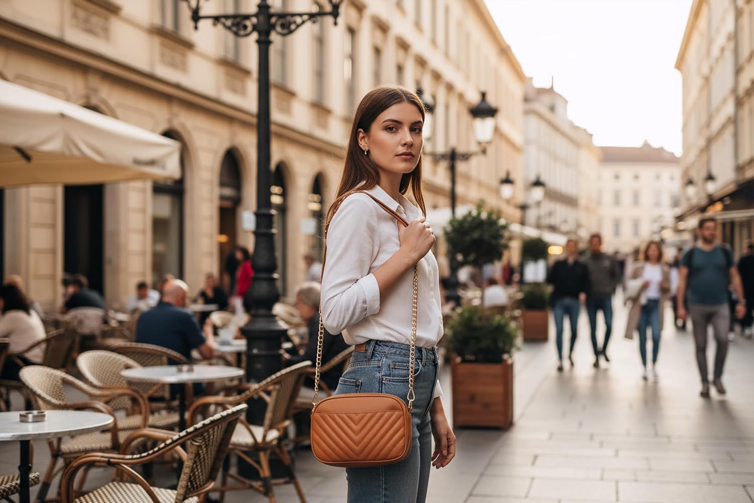 Rexmore Phone Crossbody Bag with Chain Strap, Lightweight Vegan Leather Shoulder Purse for women - Image 2