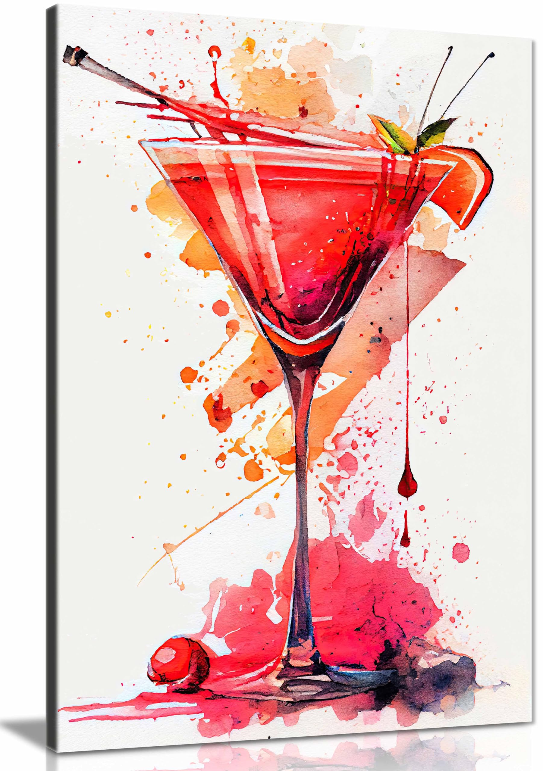 Drinks cocktail 10 Framed Canvas Print, Pictures for Home Walls, Bedroom, Living Room & Bathroom Decor 31x20cm (12x8in)