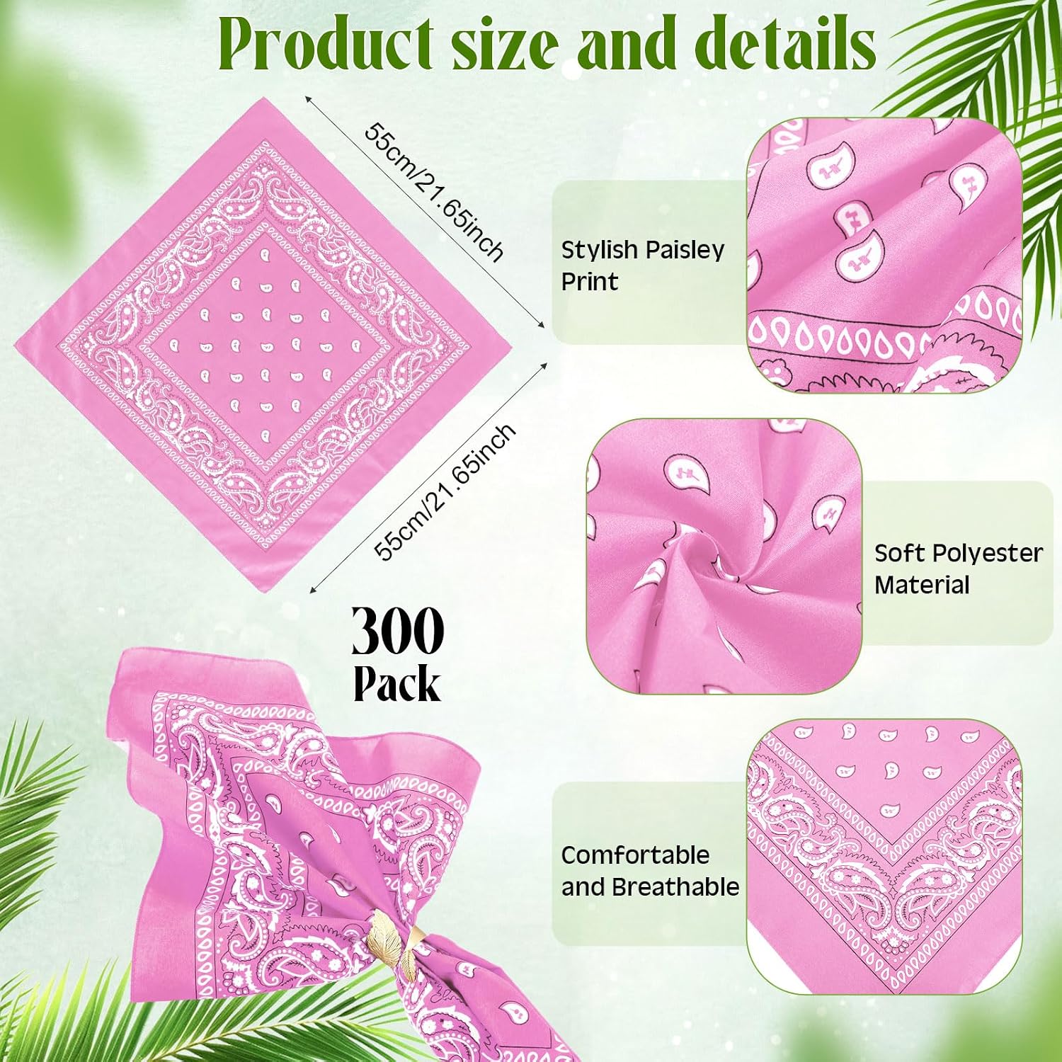 Suhine 300 Pcs Bandanas Bulk Unisex Paisley Bandanas Multipurpose Cowboy Head Wrap Scarf Headband Handkerchief for Women Men
