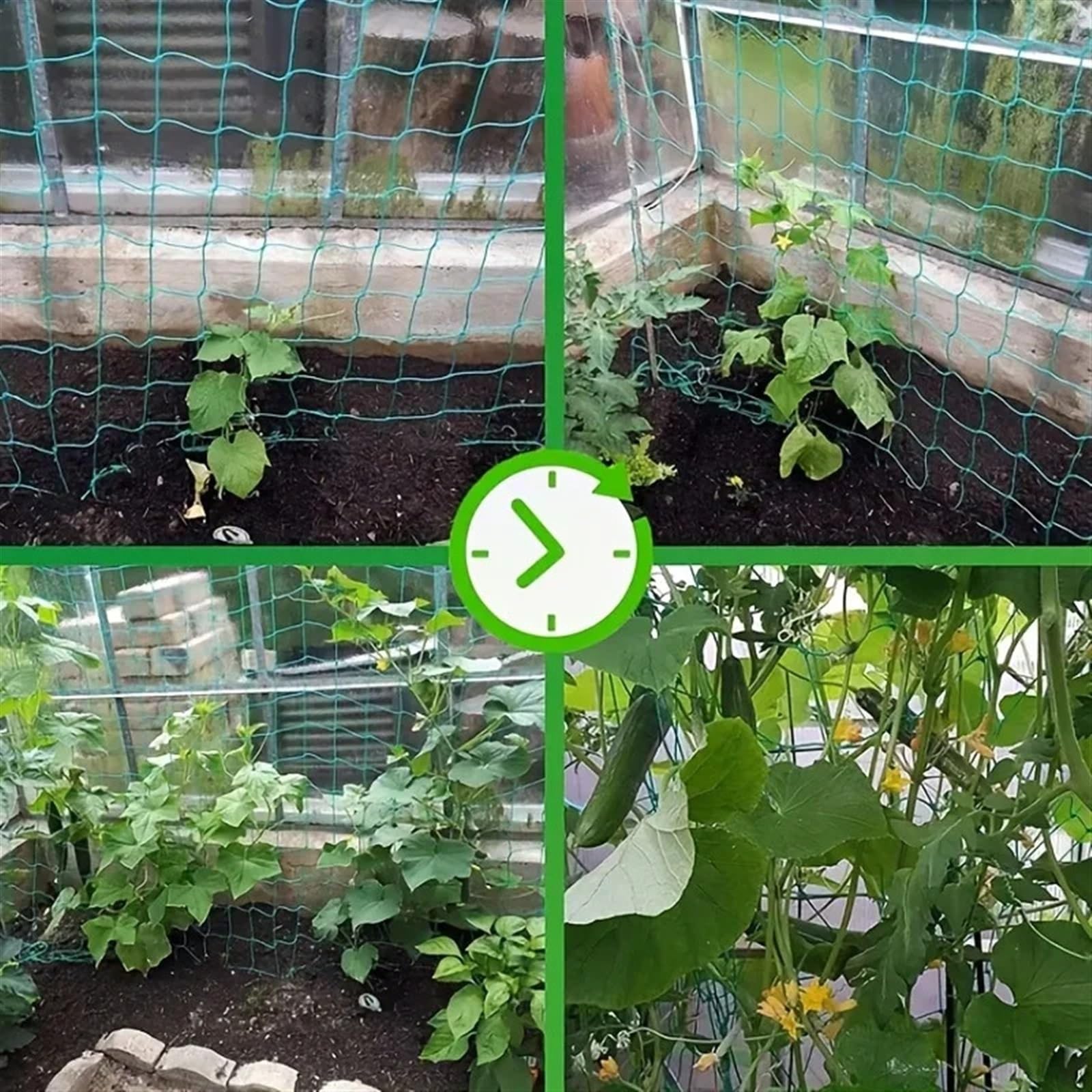 HeavyDu, rete a traliccio da giardino, 1,8 x 2,7 m, in poliestere, supporto per piante, rete quadrata per piante rampicanti e vetables, rete per coltivazione all'aperto