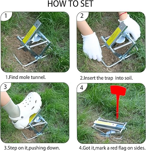 Miniatura 6 de 2 trampas para topos para césped, trampa de acero galvanizado para topos, trampa para topos y topos, trampa eliminadora de topos fácil de configurar