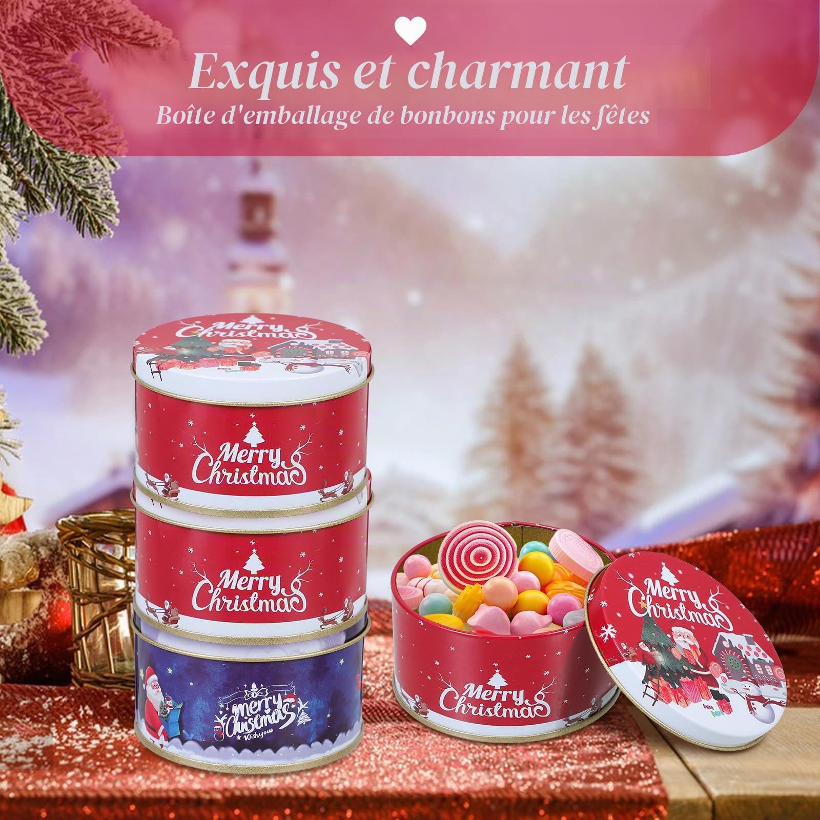 DOITOOL 24Pièces Boîtes de Stockage de de Noël Décors de Noël Boîtes à pour Biscuits et Petits