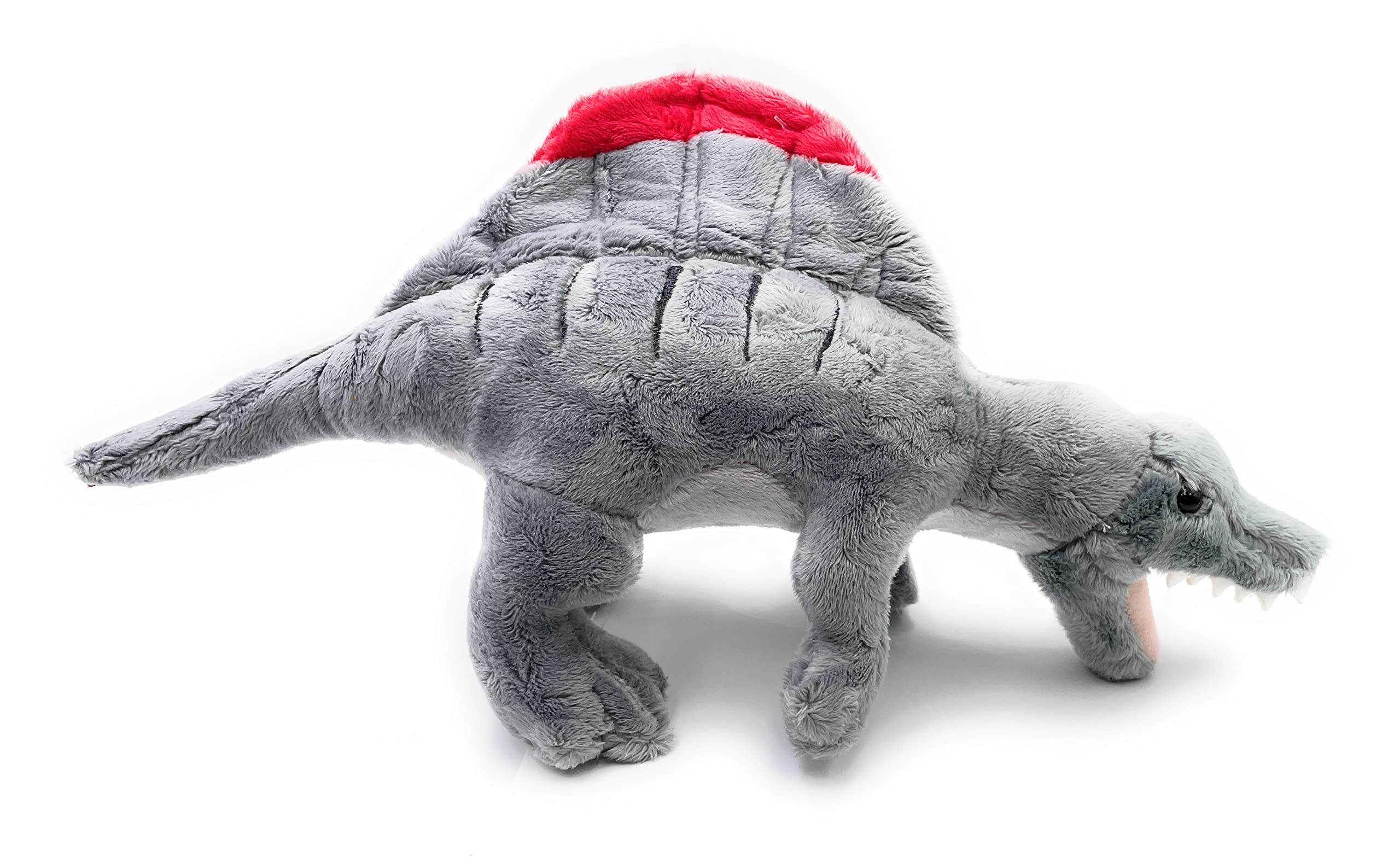 Onwomania Plush Cuddly Toy Stuffed Animal Spinosaurus Dino Dinosaur 37cm Grey, Gray