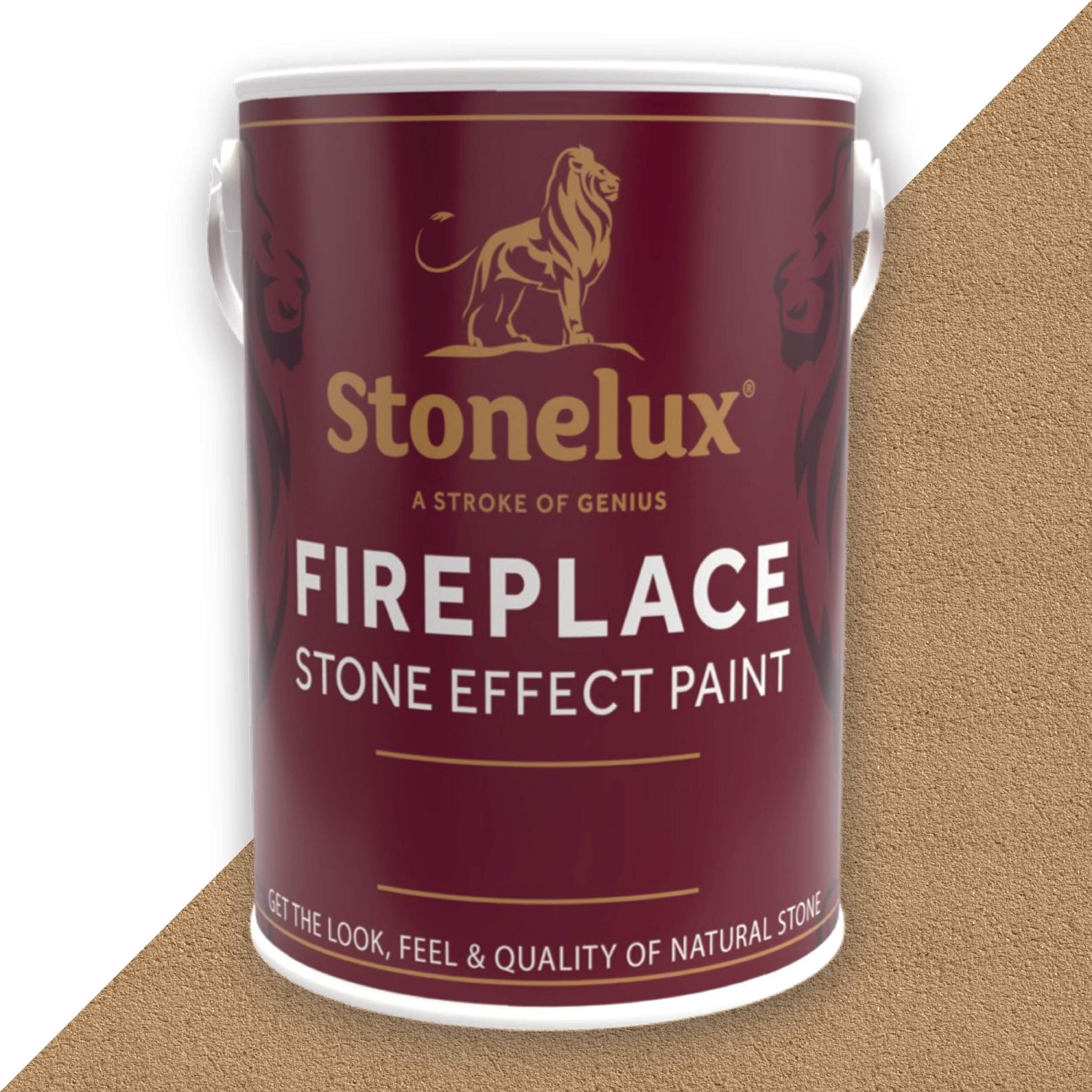 StoneLux® Fireplace Paint – Stone Effect Heat Resistant Paint for Fire Surrounds, Hearths and Inglenooks RICH BUFF 17 5 Litre