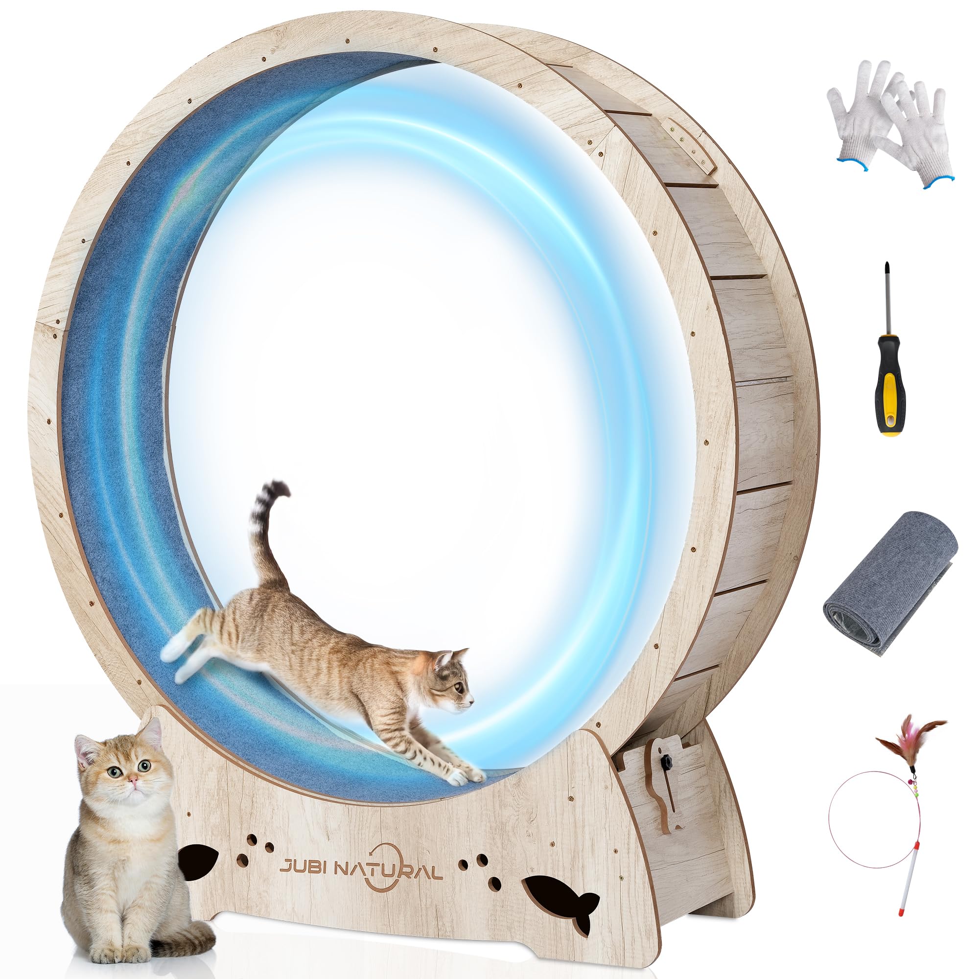 JubiNatural 50 Cat Exercise Wheel Wood