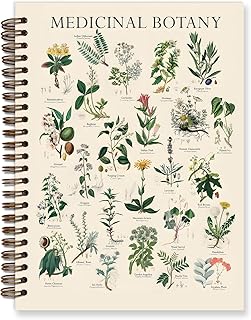 Vintage Plant Nature Journal, Medicinal Botanical College Notebook, Medical Notebook, Medicinal Plant Biomedicine Herbalism Learning Spiral Notebook 5.5x8.3