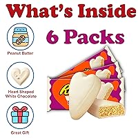 Vista 2 de Reeces - Corazones de mantequilla de maní de chocolate para San Valentín, paquete de 6, barras de mantequilla de maní cubiertas de crema blanca