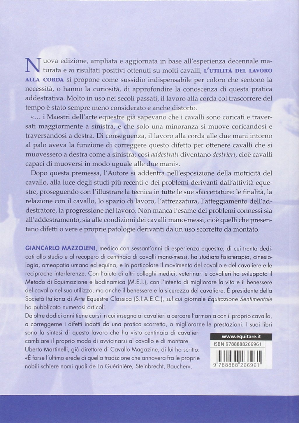 L'utilità del lavoro alla corda. Metodo di equimozione e isodinamica per equitare con sentimento