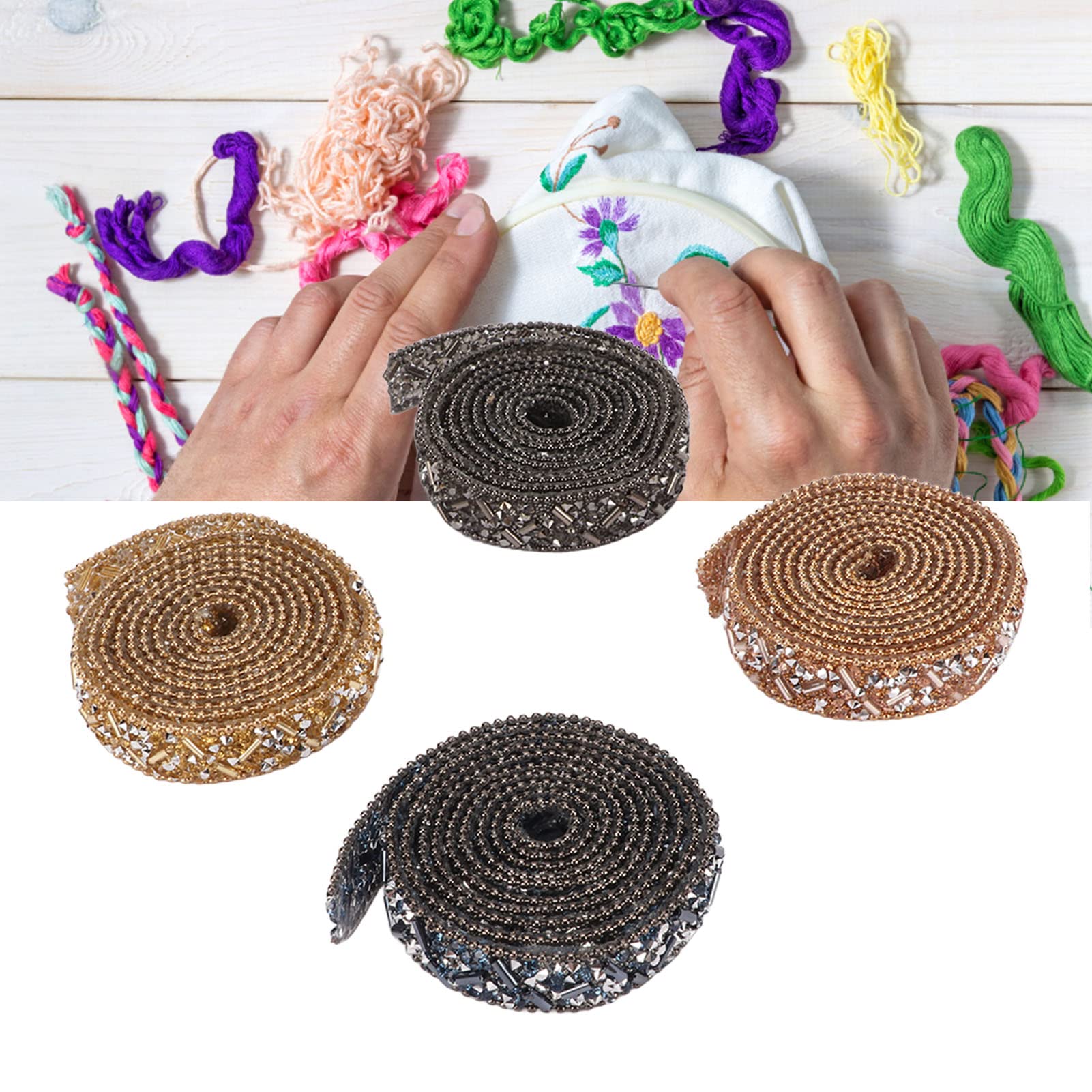 1 Rouleau De Ruban Strass 4,6 M - Bande Autocollante En Verre