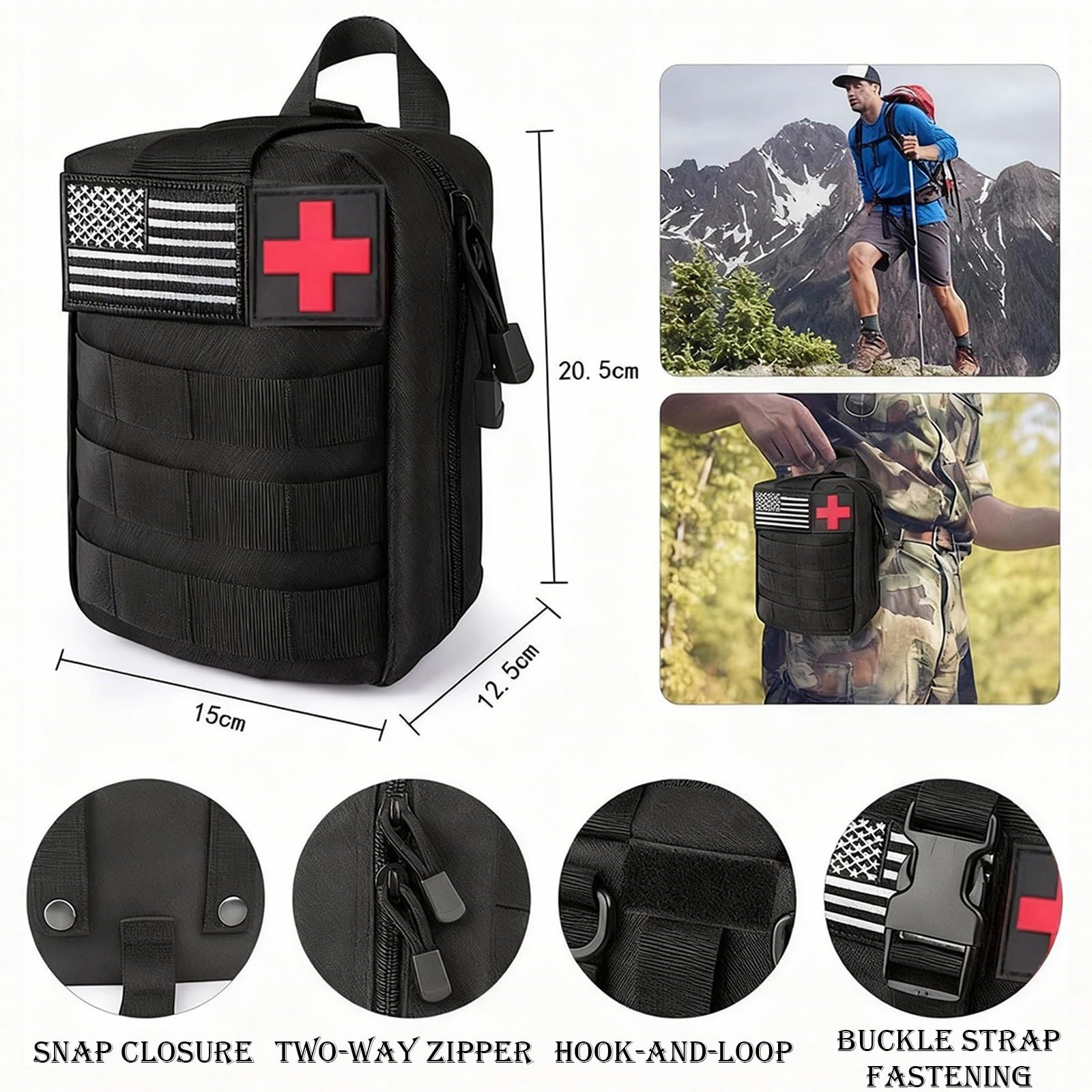 Überlebensset, 210-teiliges Taktisches Überlebenswerkzeug-Set mit Notfalltasche, Erste-Hilfe-Set und Tasche für Bergsteiger- und Angelausrüstung für Erdbeben, Flucht und Outdoor-Abenteuer