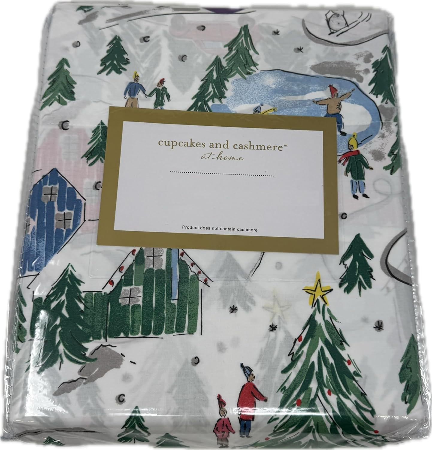 cupcakes and cashmere Christmas Winter Sheet Set (Retro Cute, King)