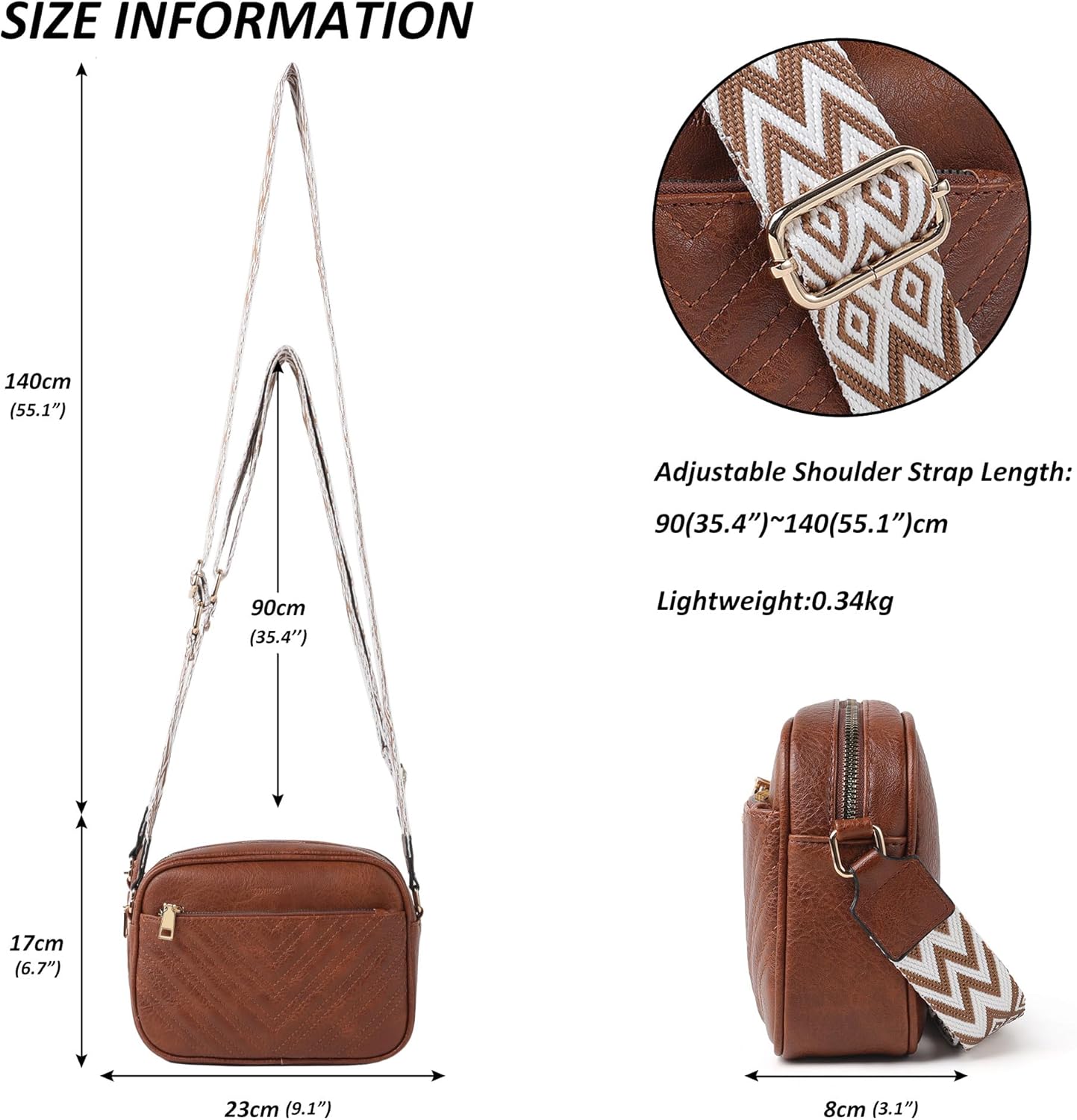 TANTOMI Crossbody Purses for Women Leather Purse Shoulder Handbags with Wide Strap, Small Crossbody Bags for Women Travel - Image 3