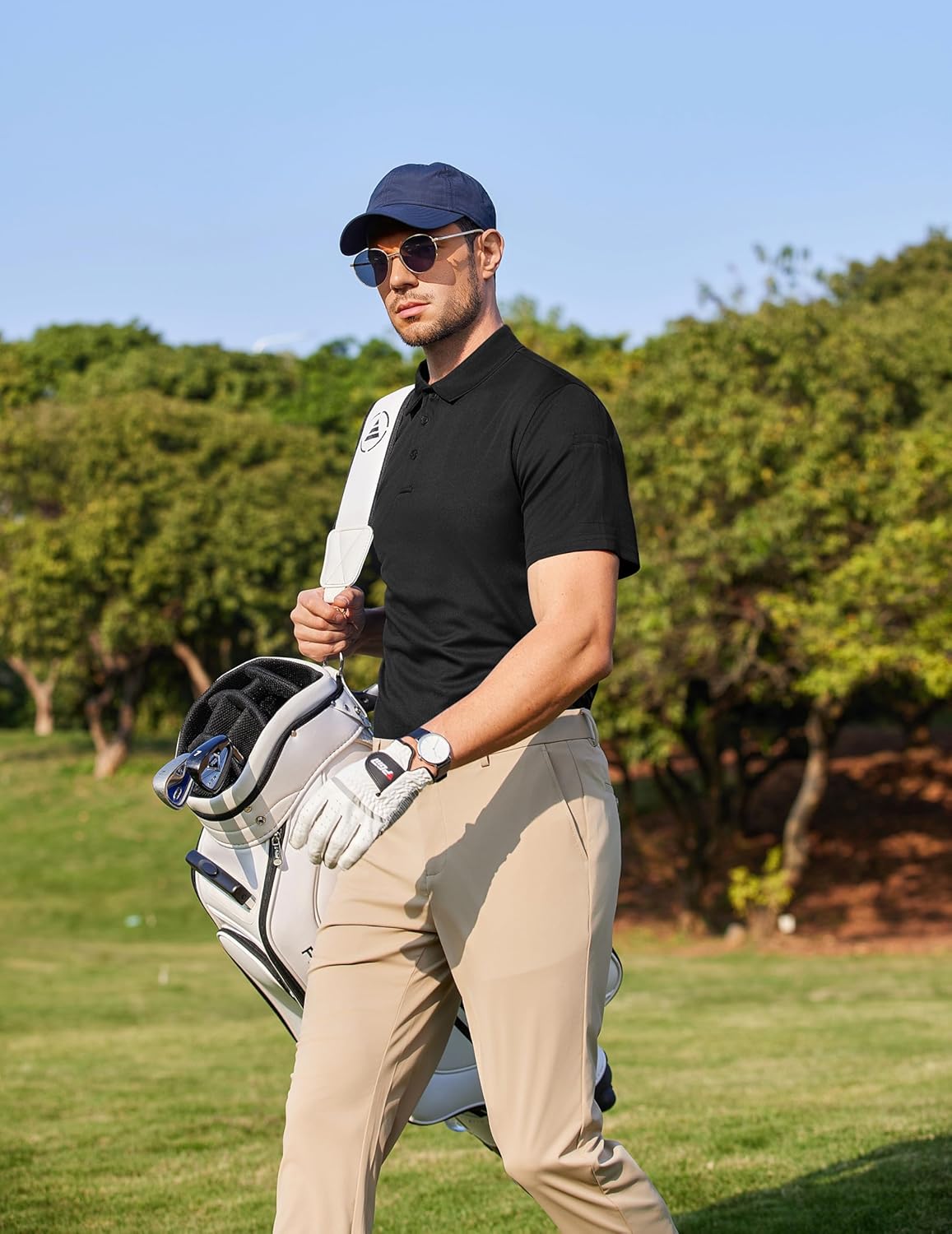 COOFANDY Men's Polo Shirts Short Sleeve Quick Dry Performance Golf Polos Tactical Work Shirts with Pen Pocket - Image 2