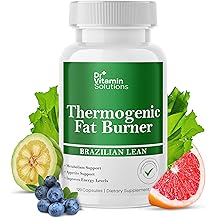 DR VITAMIN SOLUTIONS Thermogenic Fat Burner Brazilian Lean, Weight Loss Vitamins, Waist Trimmer &amp; Supplements for Bloating (1 Bottle, 120 Capsules)
