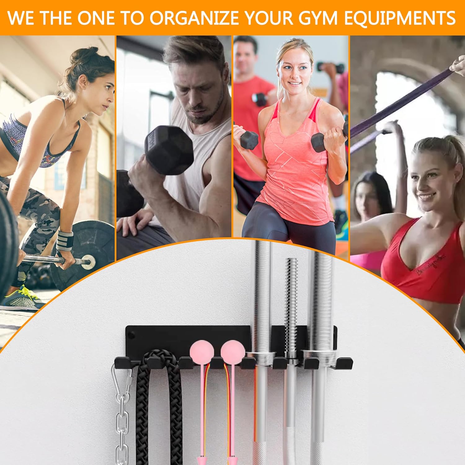 Wall Mount Barbell Holder & Weight Plate Holder