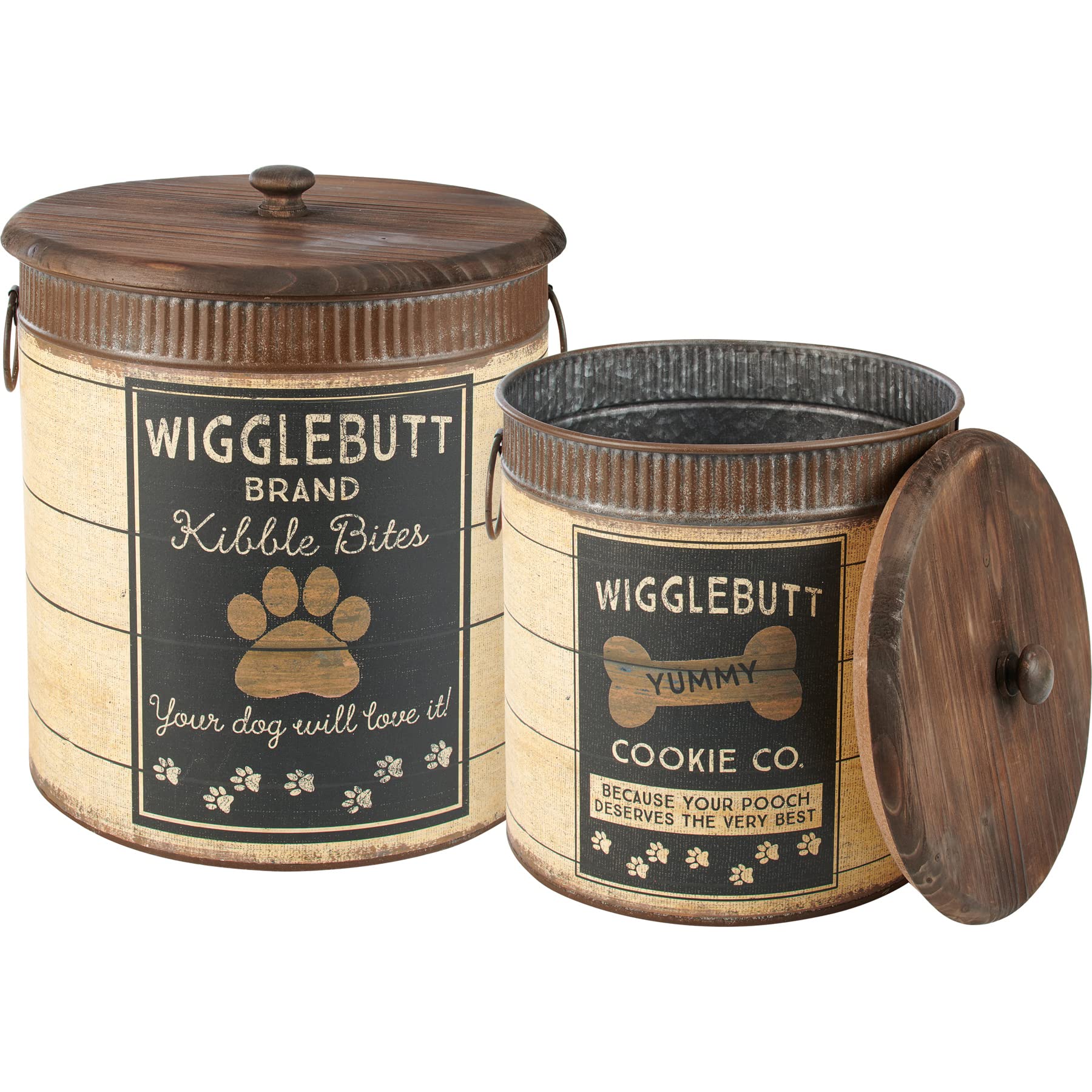 Primitives by Kathy Cookie Co. Decorative Bin Set, Wigglebutt Beige Brown