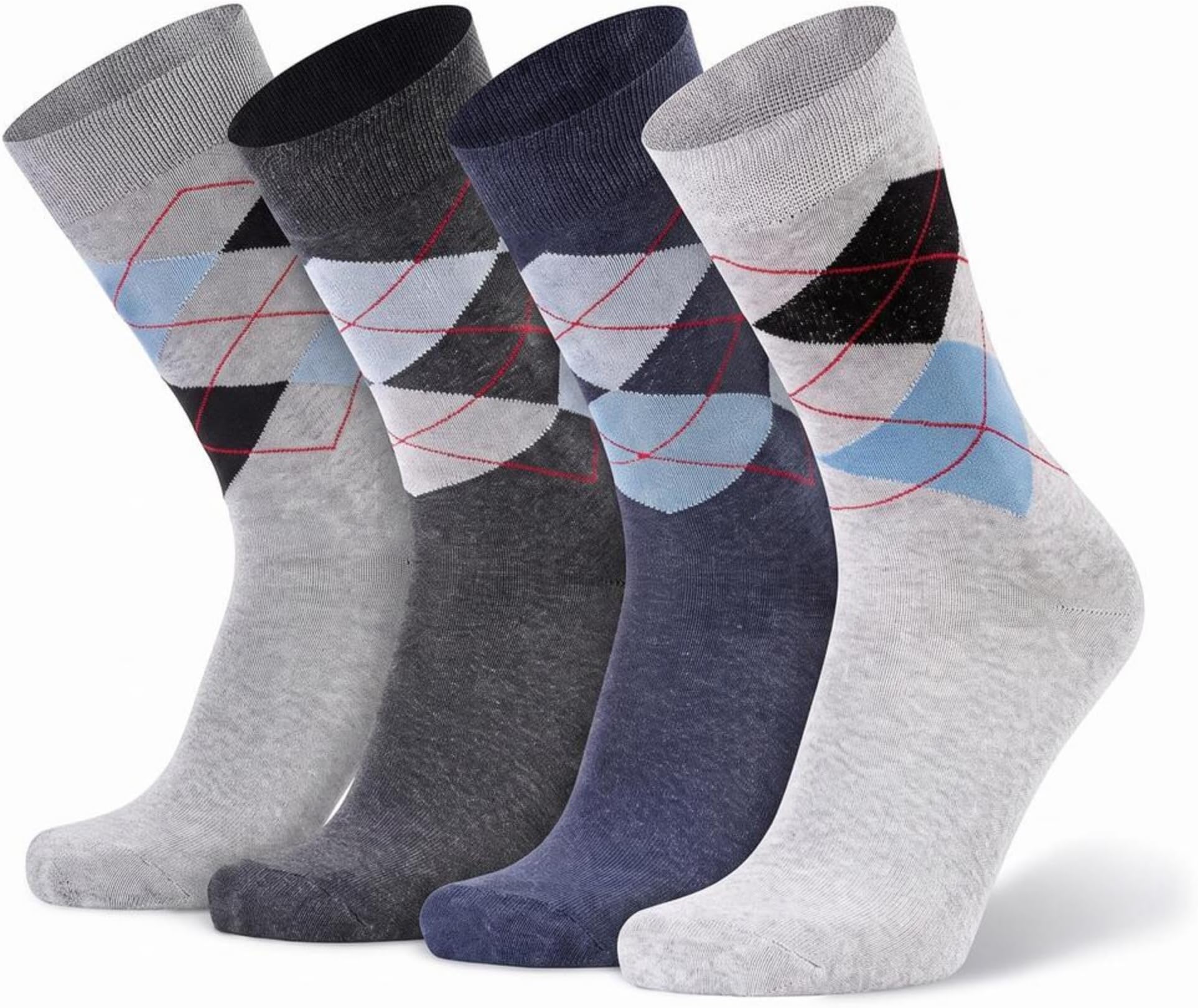 Cotton Argyle Socks for Men Full Length, Pack of 4