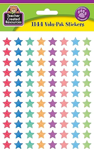 Teacher Created Resources Mini pegatinas de estrellas de acuarela Valu-Pak