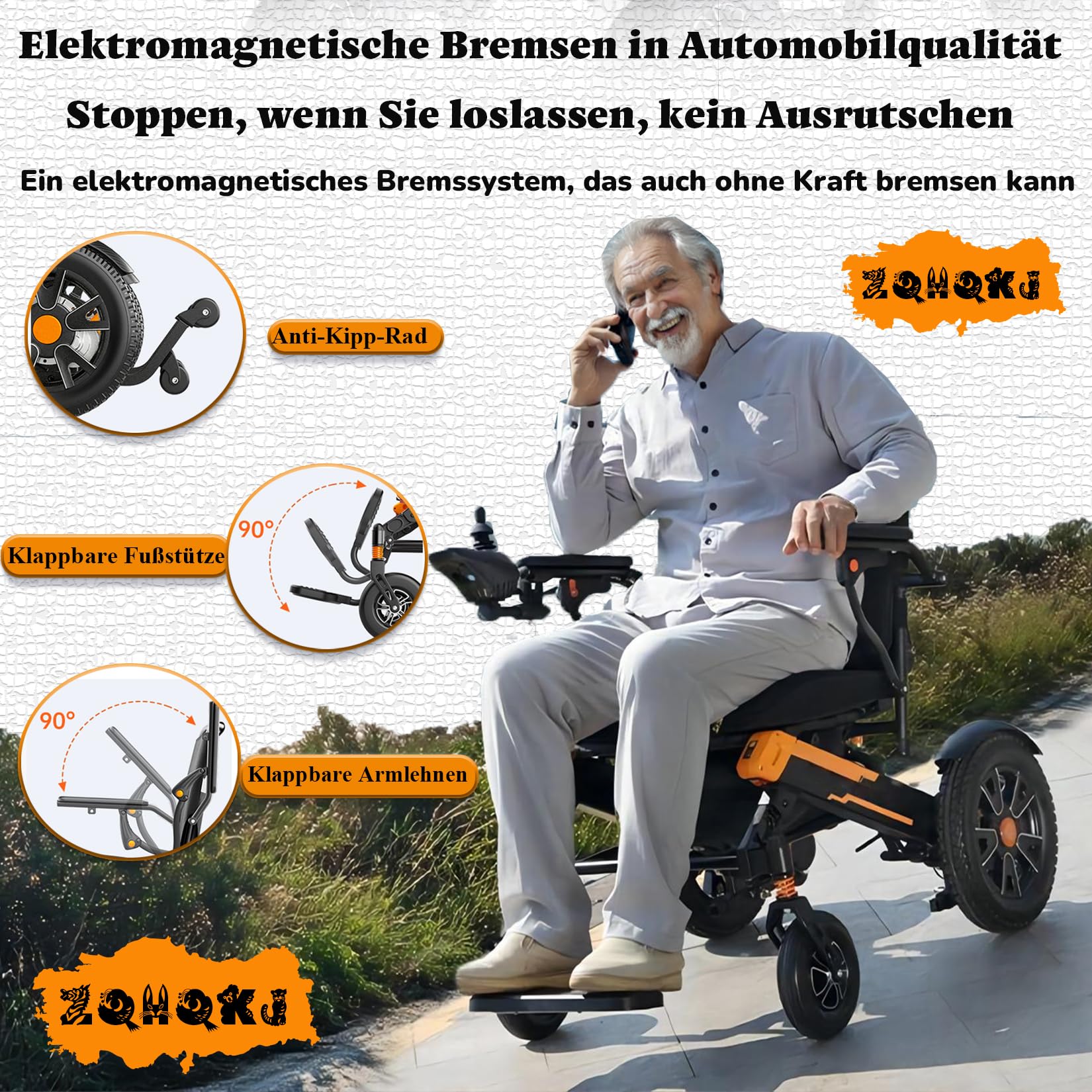 Elektryczny wózek inwalidzki, składany, lekki, zasięg 20 ~ 30 km, podwójna bateria, silnik 500 W, aluminiowa rama, szerokość poręczy 52 cm, do 150 kg, dopuszczony do ruchu lotniczego dla