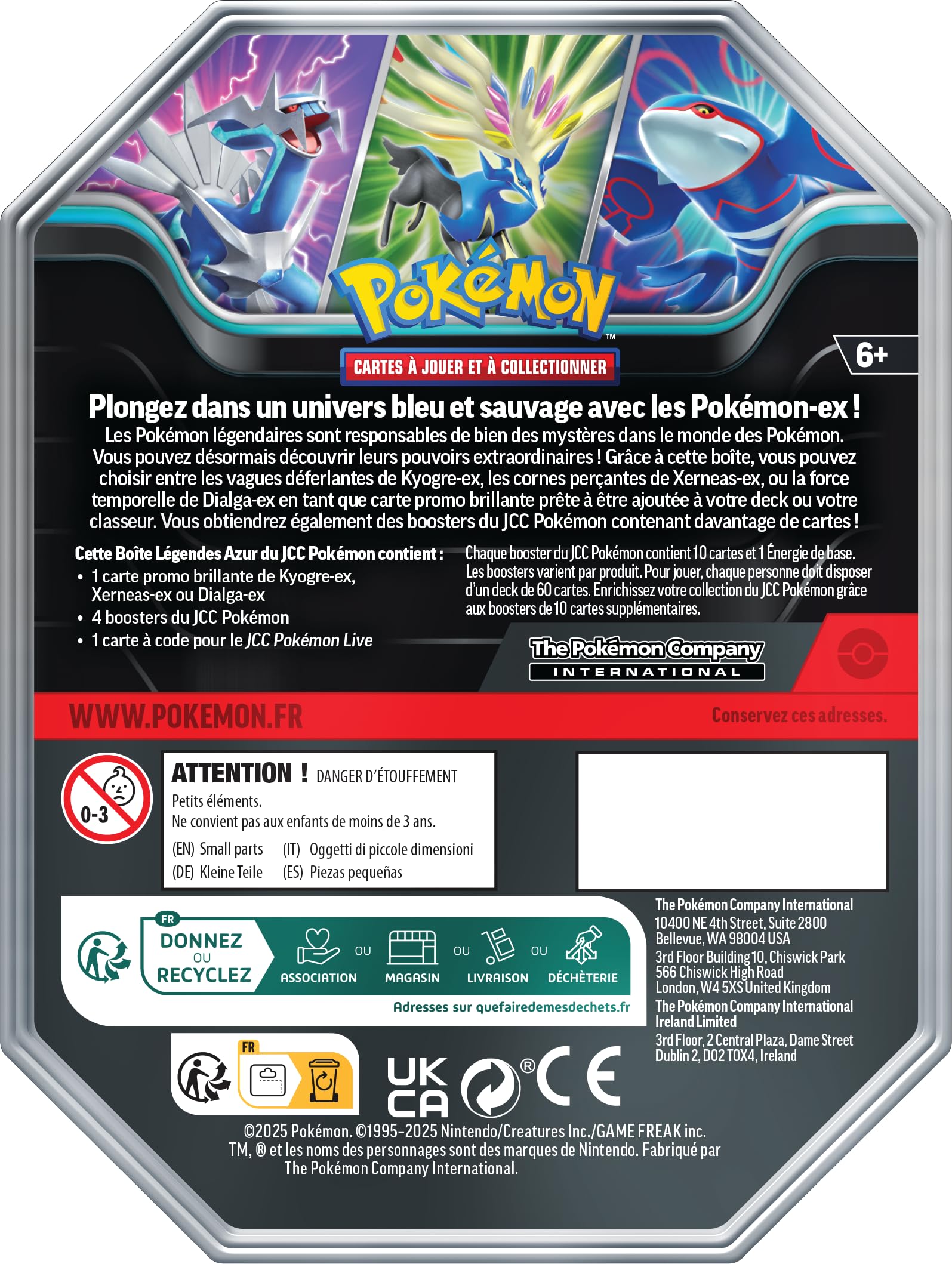 Pokémon TCD: Azur Legends Box - Dialga-ex (4 boostery i 1 błyszcząca karta promocyjna)