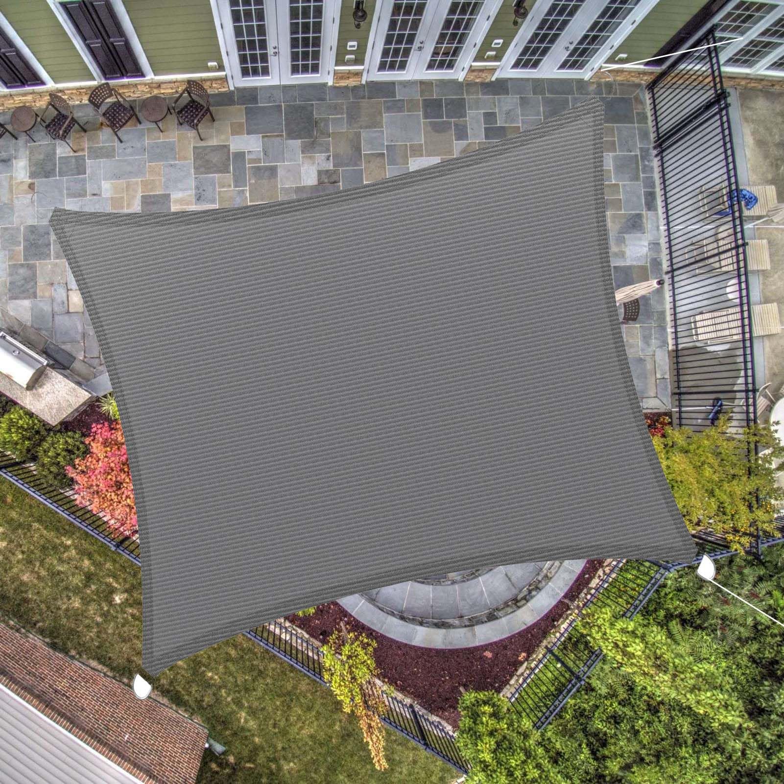 Srhimeos Grey Sunshade Sail For Garden 2X2m, Gray Square Heavy Duty Sun Shade Canopy, 95% Uv Block Sunscreen Awning Shades Sails For Outdoor Patio Backyard Party