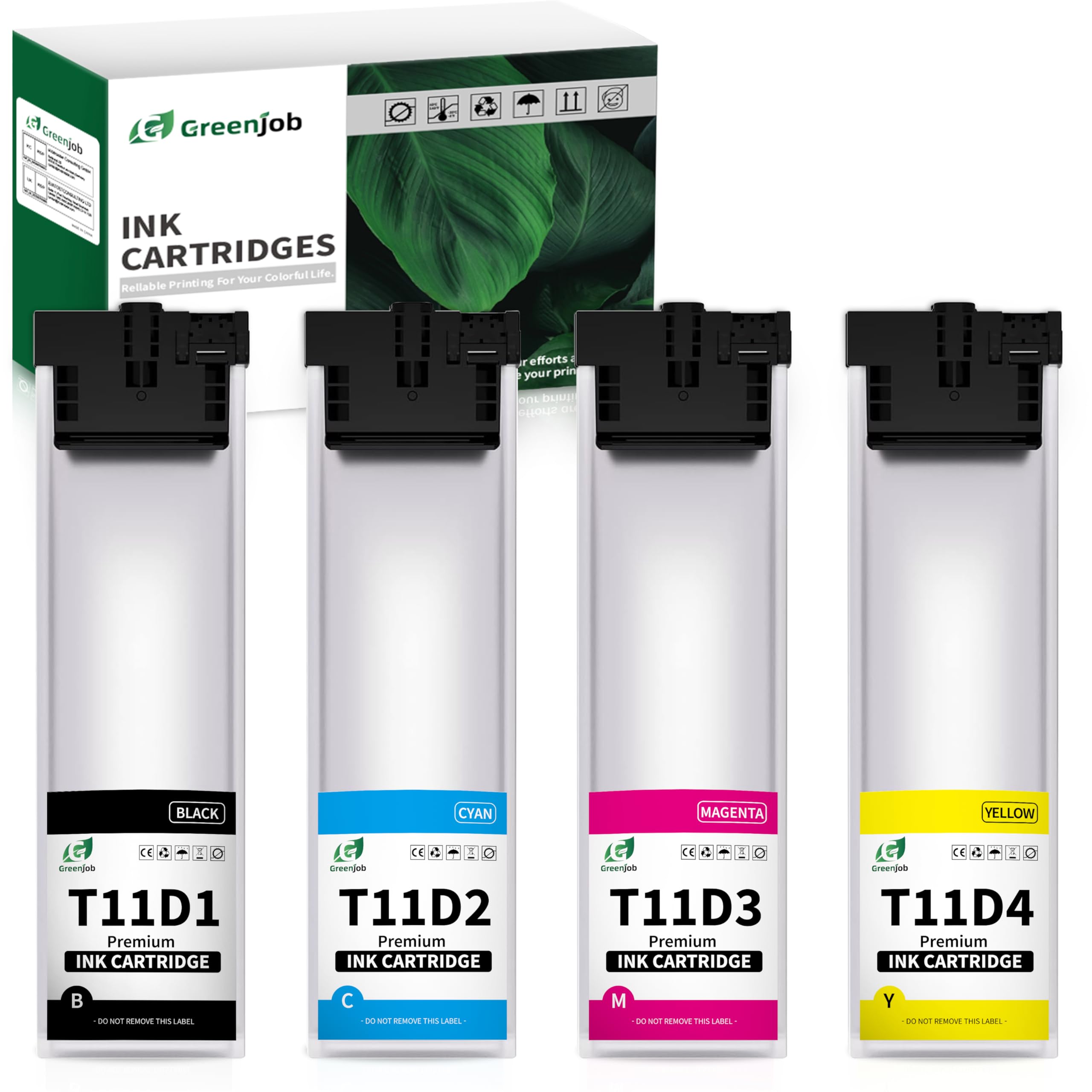 T11D1-T11D4 Cartucho de Tinta Compatible con Epson T11D1 T11D2 T11D3 T11D4 para Epson Workforce Pro WF-C5390DW Bam WF-C5890DWF Bam WF-C5390DN (4 Paquetes)