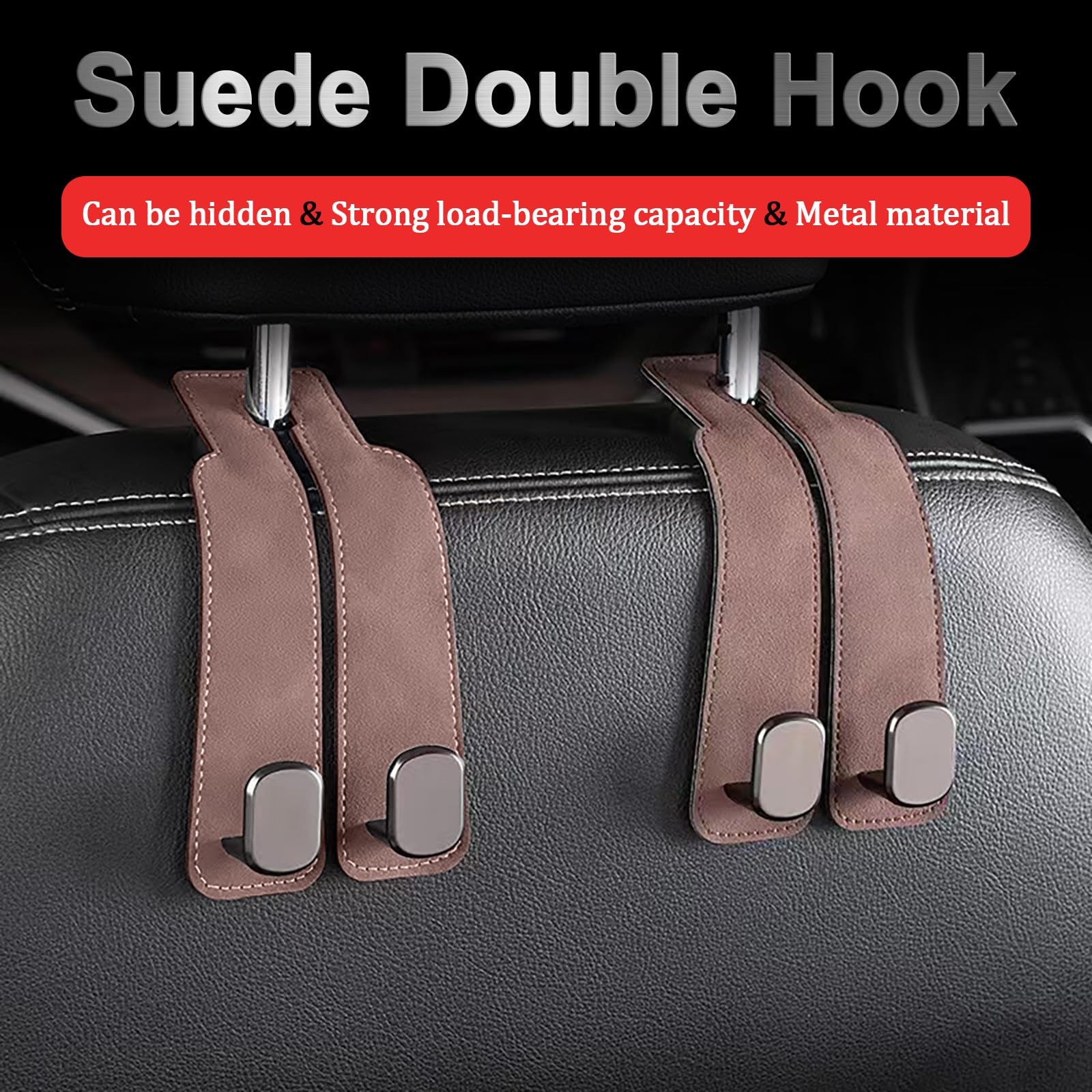 2 Pack Car Hooks For Headrest, Car Seat Back Storage Hook For Headrest, Multifunctional Car Bag Hook For Purses And Bags, Car Seat Back Storage Hook Accessories (Gray