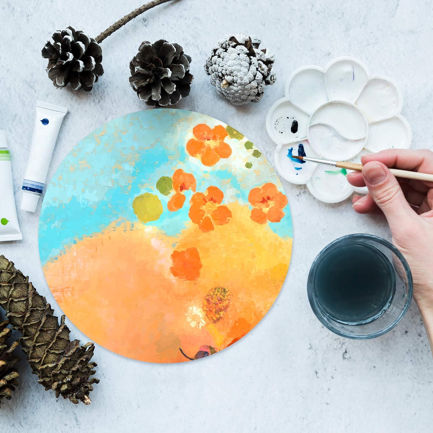 Unfinished Wood Circles for Crafts 18 Inch Diameter Made from 1/4 Inch Natural Plywood, A Pack of 10 Thick Wood Rounds Cutouts for Home Decorations, Door Hanger, Wood Burning, Pyrography, DIY Projects