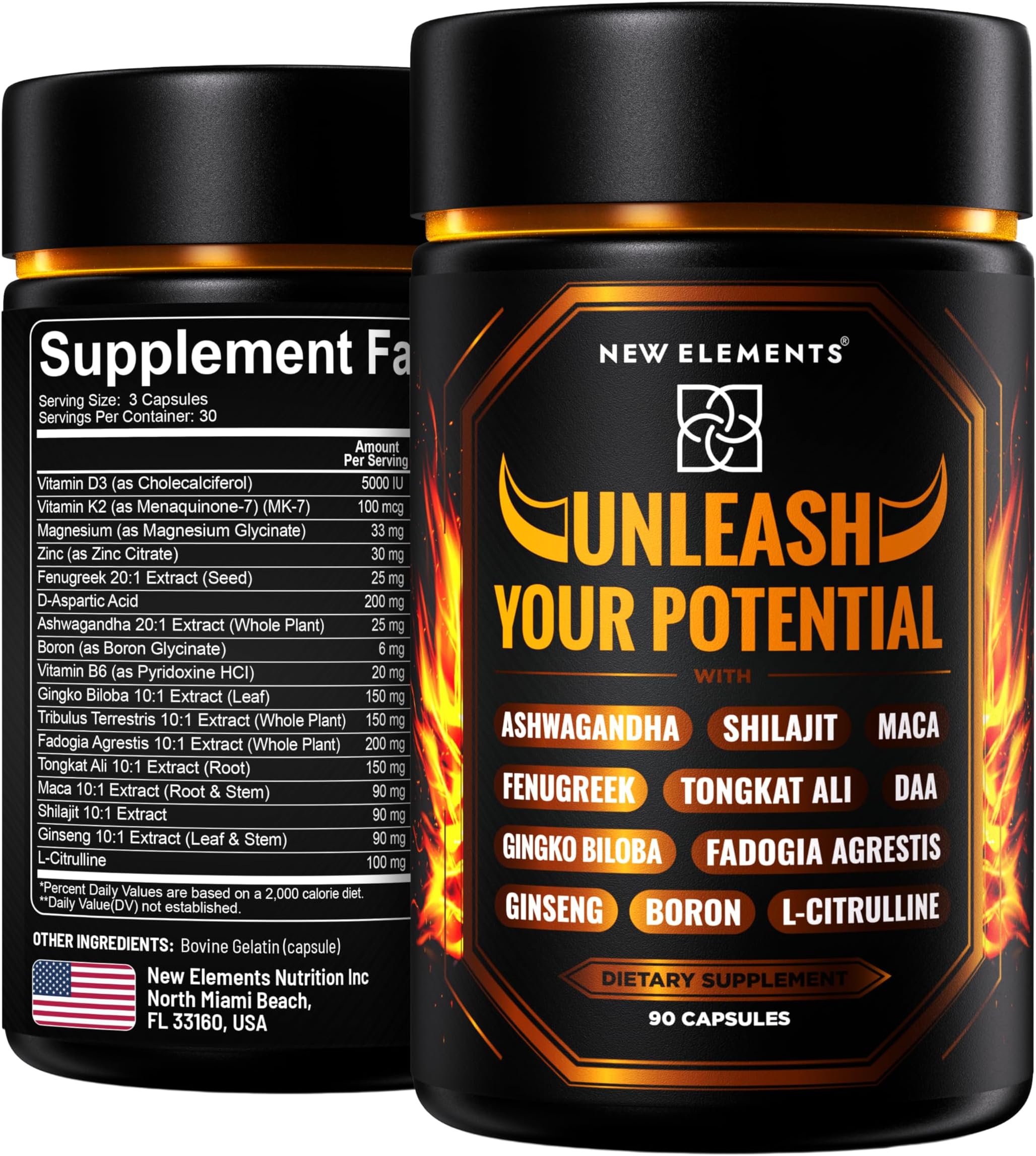 Natural Testosterone Booster Supplement for Men – Test Booster with Tongkat Ali, Fadogia Agrestis, Shilajit, Ashwagandha, Ginseng, Tribulus, Boron, DAA, L-Citrulline, D3 K2, Zinc & Magnesium