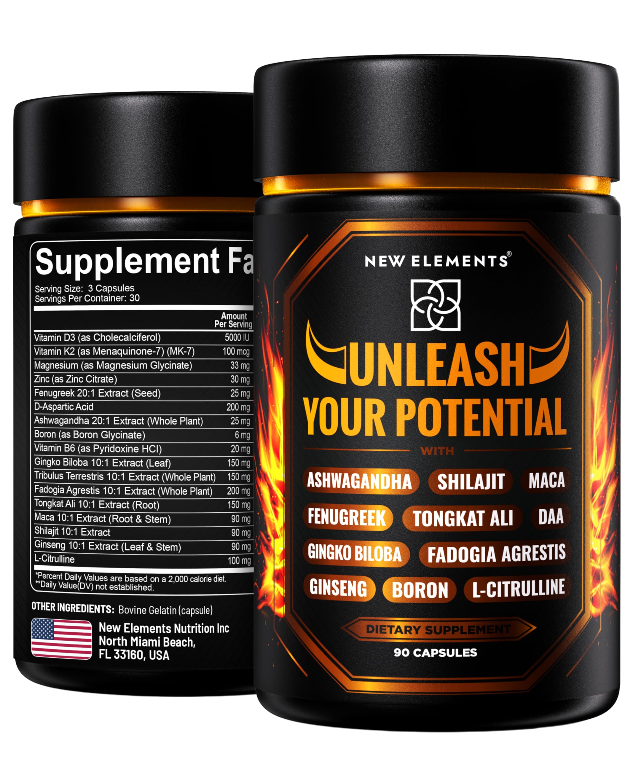 Natural Testosterone Booster Supplement for Men – Test Booster with Tongkat Ali, Fadogia Agrestis, Shilajit, Ashwagandha, Ginseng, Tribulus, Boron, DAA, L-Citrulline, D3 K2, Zinc & Magnesium