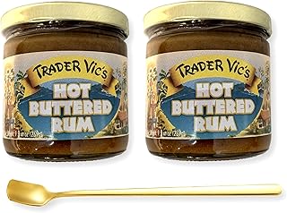 Trader Vic's Hot Buttered Rum Batter 9.9 Oz. X 2 Jars with Stainless Ste...