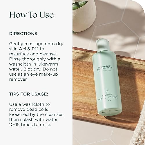 Miniatura 4 de Limpiador facial bioglicólico, lavado facial suave con ácido glicólico, no espumante, no irritante, libre de crueldad, fabricado en los Estados