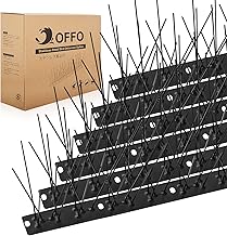 OFFO Vogelabwehr Spikes vormontiert für Dach und Fenster, langlebige Taubenabwehr Spikes für Krähen, Möwen und kleine Vögel, Vogelabwehrspikes Set Abdeckung 2,08m, Mattschwarz