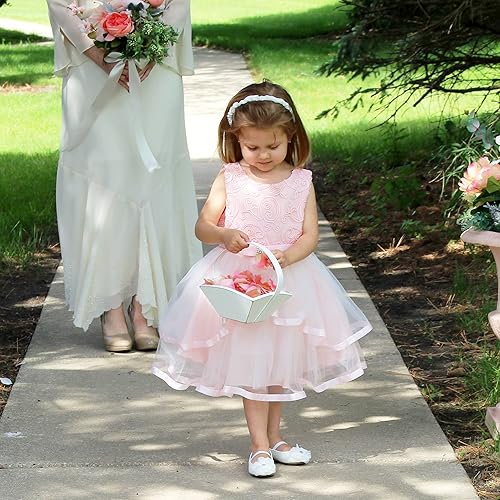 Miniatura 3 de Lillian Rose Cesta rústica de madera para flores, tamaño único, color blanco