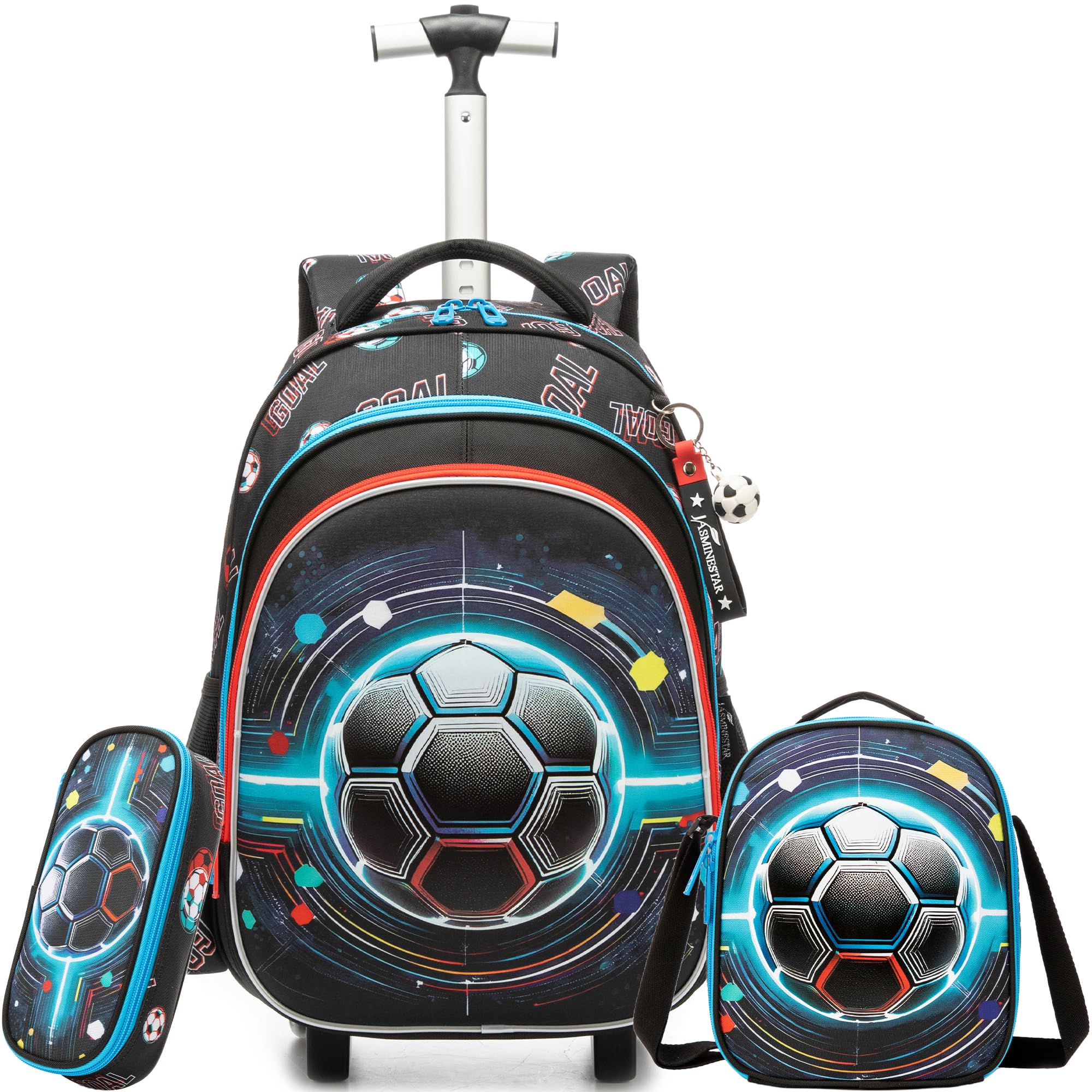 HTgroce Mochila con Ruedas Niños– Set 3 Piezas Estuche – Mochila Escolar Trolley Ergonómica para Primaria y Viaje
