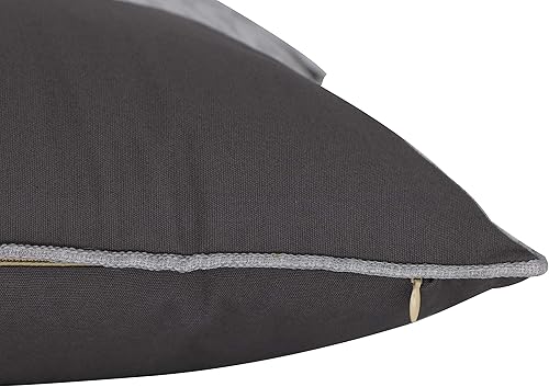 Miniatura 3 de Fundas de almohada decorativas de algodón y lino bordadas de 18 x 18 pulgadas (gris)