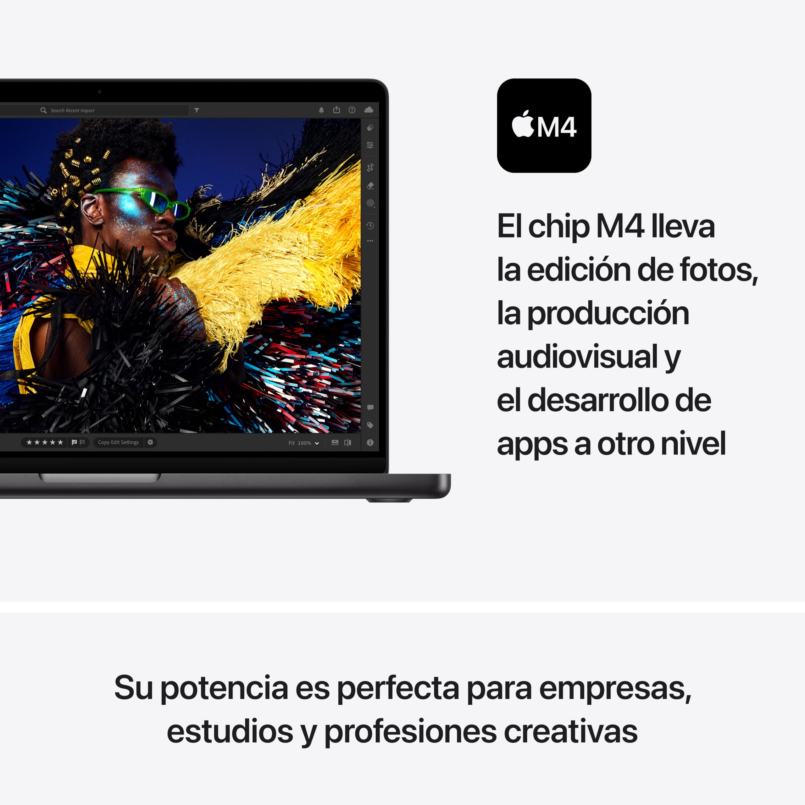 Apple MacBook Pro portátil con chip M4, CPU y GPU de 10 núcleos: diseñado para Apple Intelligence, pantalla Liquid Retina XDR de 14,2 pulgadas, 16 GB de memoria unificada,512 GB de SSD, Negro espacial
