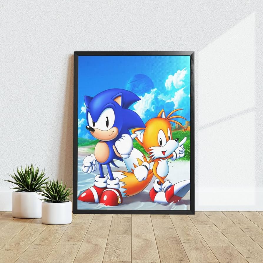 SEGA セガ ソニック ザ ヘッジホッグ◇額縁 壁掛けインテリア Amazon.co.jp: ソニック・ザ・ヘッジホッグ アートパネル アート