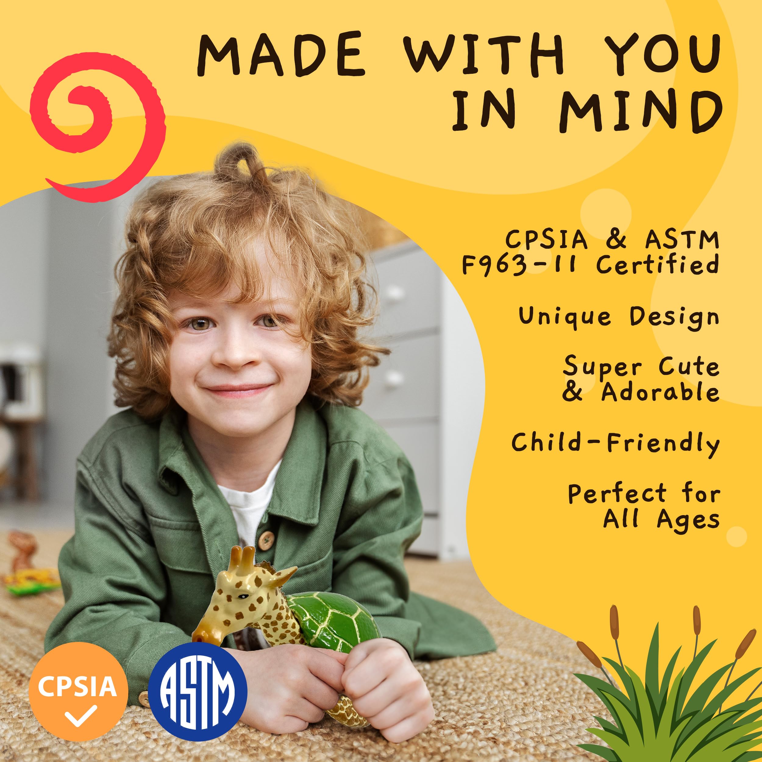 Randimals Girtle Hybrid Animal Toy - Giraffe & Turtle - Unique Safari & Farm Animal Mix - Unisex Kids & Kidults Stuffed Toy - Image 4